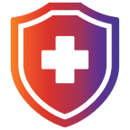 Shield icon with a cross symbol.